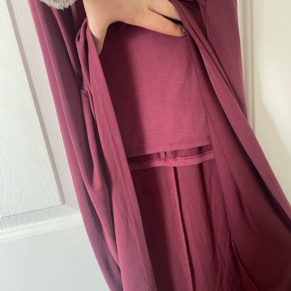 Lulus Take Me Out Washed Plum One-Shoulder Maxi Dress 0361 - Picture 4 of 6